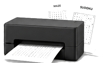 Printer with puzzle sheets